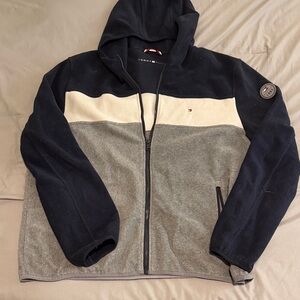 Tommy Hilfiger Navy and Gray Fleece Jacket